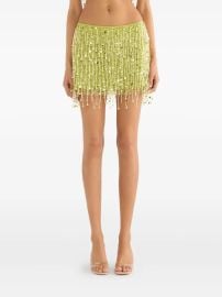 Asta Resort Yasmin Beaded Mini Skirt Green at Farfetch